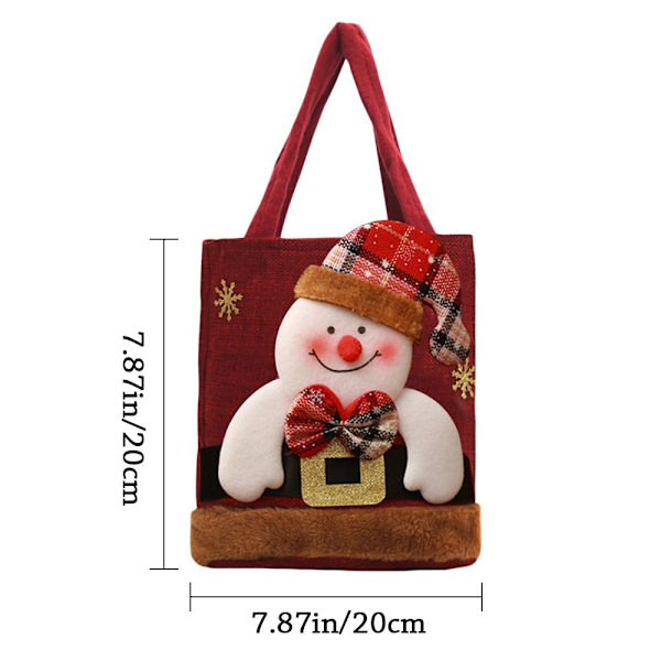 Jul Tygpåse Juldekorationer SNÖGUubbe SNÖMAN Snowman