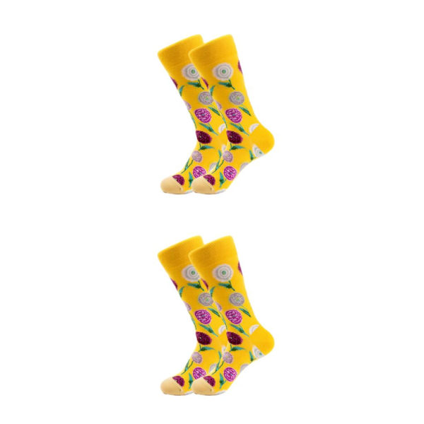 1/2/3/5 Färgglada Blomma Och Växter Strumpor För Dam - Lämplig 3#One size fits all 2PCS