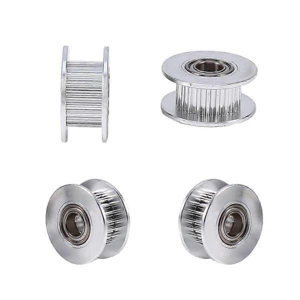 2 stk. aluminium 5 mm indvendig diameter tandremstræk tomgangshjul med leje til 3D-printer