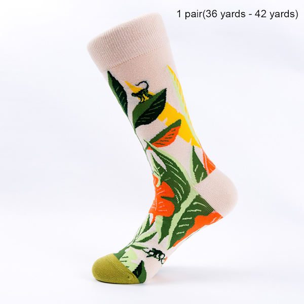 1/2/3/5 Färgglada Blomma Och Växter Strumpor För Dam - Lämplig 4#One size fits all 1 Pc