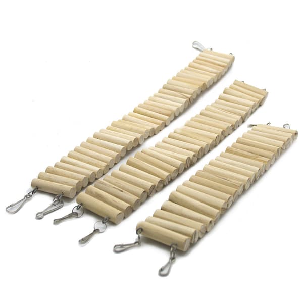 Fågel roliga leksaker Säker hamster rund Wood Stack papegoja bock Trappstege 6*30CM