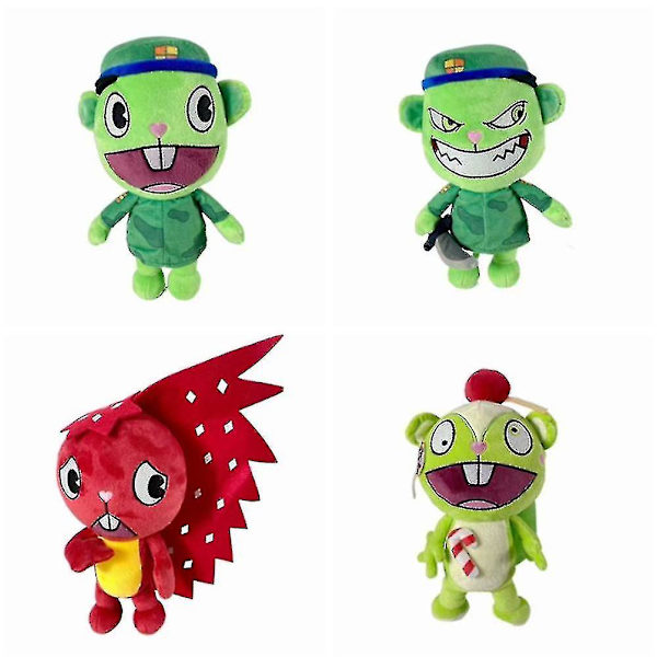 Htf Plys Sæt, Htf Flippy Fliqpy Nutty Flaky Bløde krammedyr Color3
