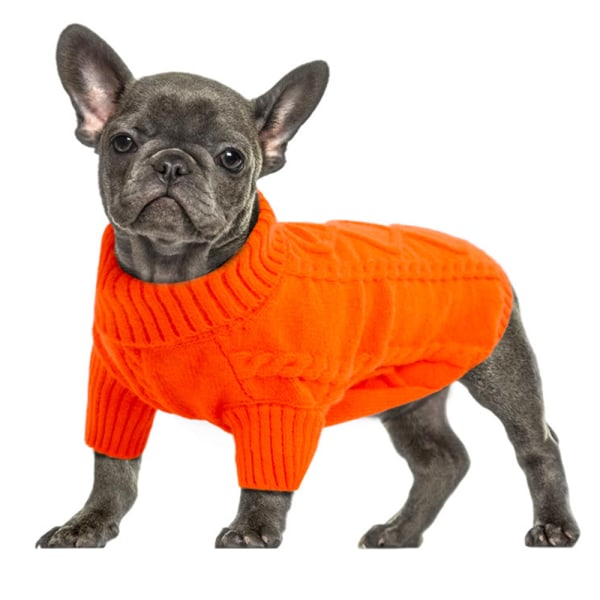 Vinter varm stickad tröja för husdjur Varma och bekväma husdjurskläder xl