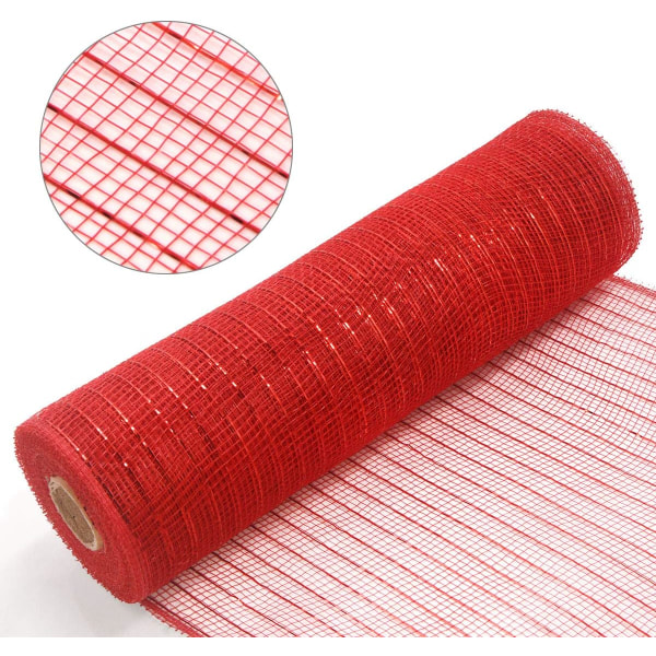 Deco Mesh 10 tum x 10 Yards varje rulle, metallisk folie Poly Mesh