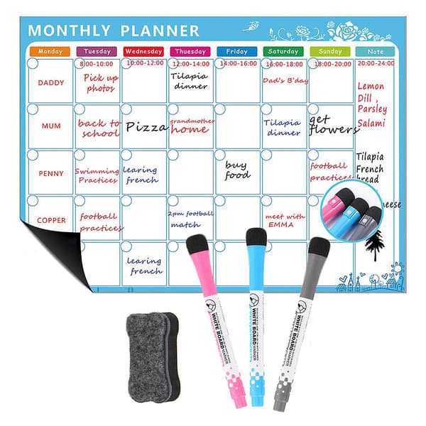 Dry Erase Kylskåp Magnetisk Kalender - White oard Magnetic B