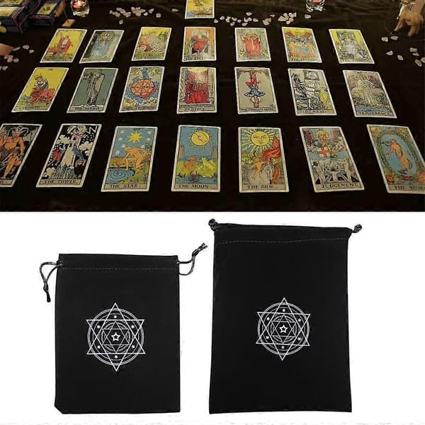 Ennustuspöytäliina lautapeli Tarot samettinen säilytyspussi
