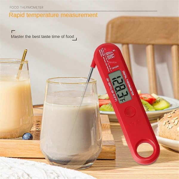 Vikbar kötttermometer Digital snabbläsande kötttermometer för grillning och matlagning för kök utomhus, BBQ, bageri