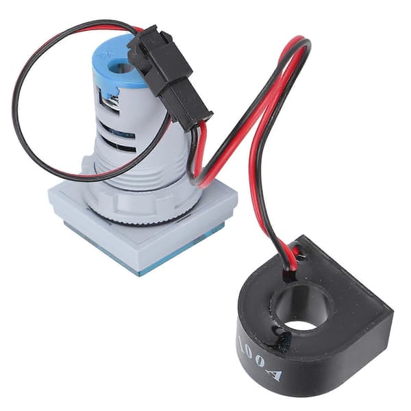 Strømsignalindikator Universal 3\"Display Firkantet Lampe Lys 60~500V AC AD16?22VAHBlå
