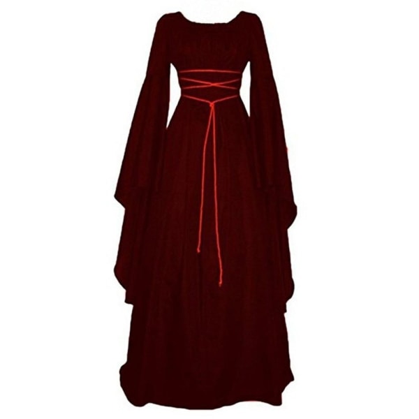 Damekjole middelalderlig victoriansk Halloween-kjole Black S