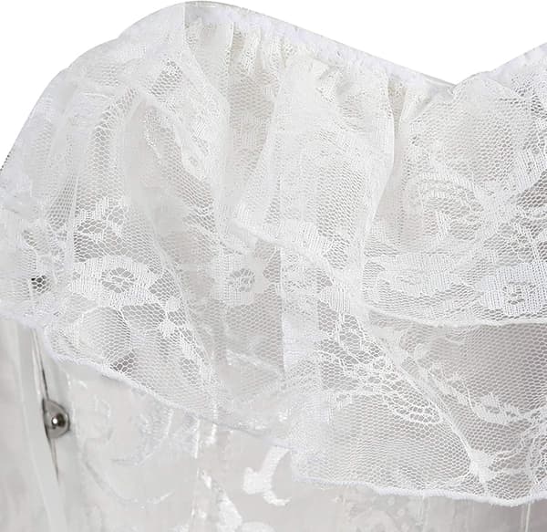 Kvinder Blomster Blonde Off Shoulder Korset Bustier Bened Overbust Korset Bodyshaper