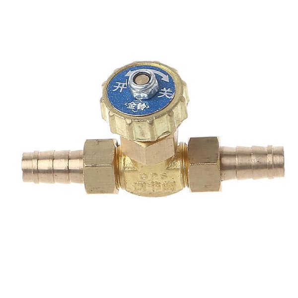 Armbågsventil i mässing 10 mm propan butan gasregulator med hullingförsedda nipplar 1 Mpa
