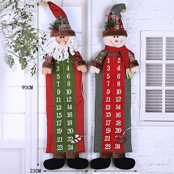 Søt juldukke adventskalender Gjenbrukbart stoff jul Han