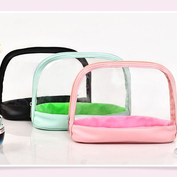 Transparent rese-necessär Shell Makeup Cosmetics Bag ROSA Pink