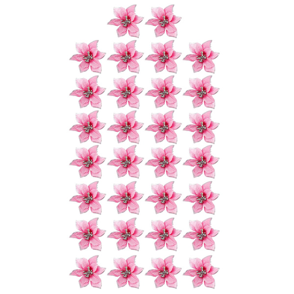 30 stk. Juledekoration Blomster, Snefnug Dekoration, Blomst til Rosa