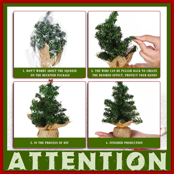 6 Pack Bordsskiva Mini Julgran Artificiell Mini Xmas Pine