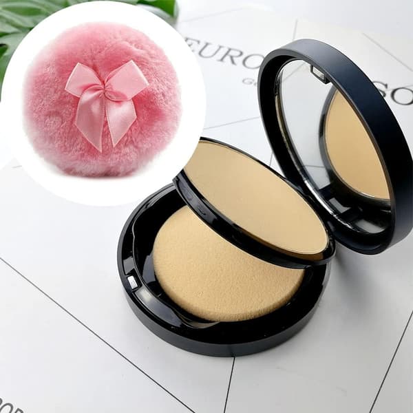 Fluffy Plush Powder Puff, Myk Ansiktspudder Puff Sløyfe