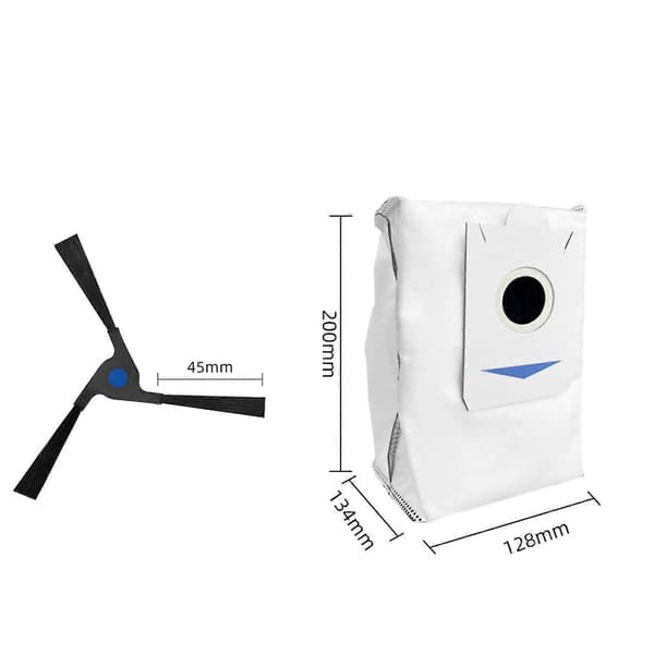 4 STK Støvsuger Sidebørster Støvposer Moppeklud Tilbehørssæt Robotstøvsuger Reservedele til X2 X2 Pro X2 Omni DEX86