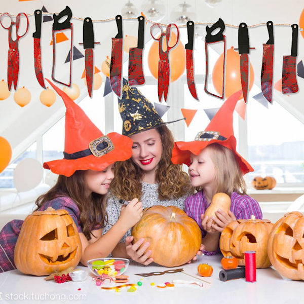 Halloween festdekorationer, skrämmande födelsedagsbanner för B