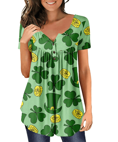 Dame T. Patrick's Day Kortærmet T-shirt Casual Pullover B S