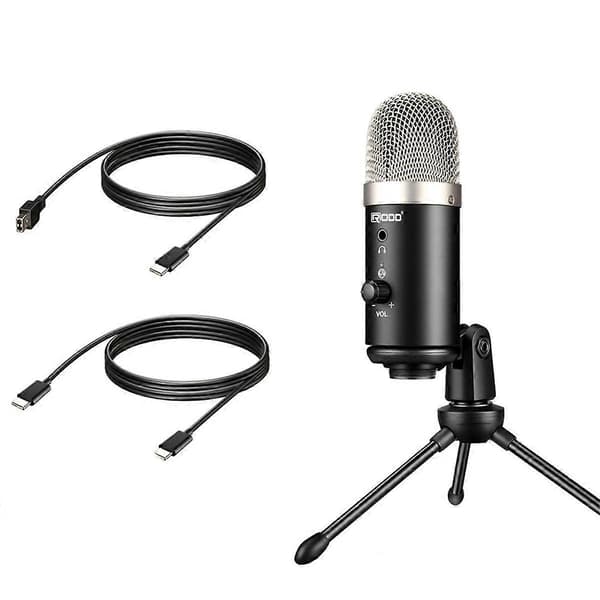 USB kondensatormikrofoner for PC, bærbar datamaskin, sang, spilling, strømming, opptaksstudio, sølv