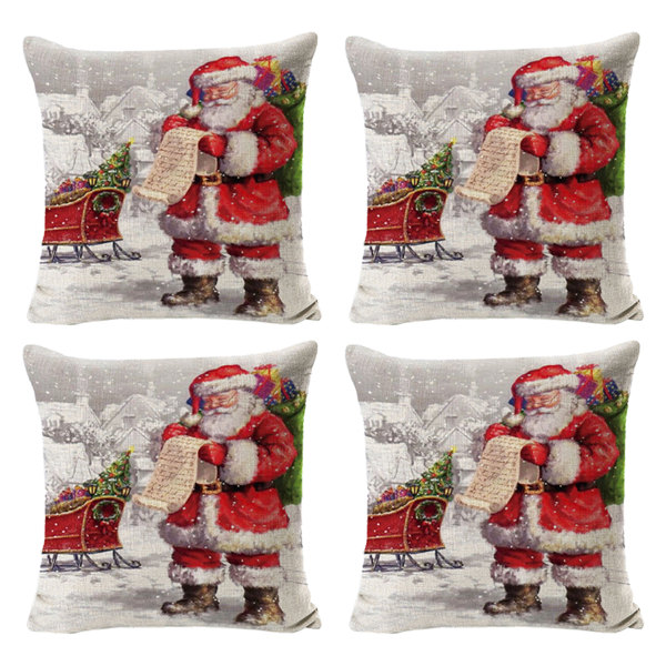 4 stk jule lin trekk juletre nisse