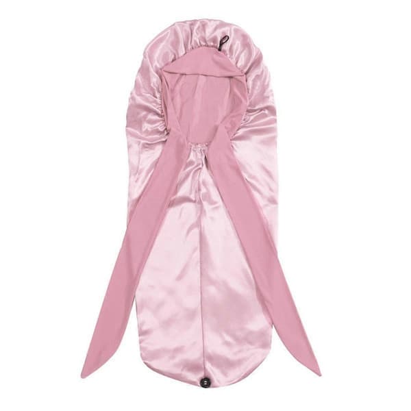 Kvinder Bonnet Sovehat Lang Hale Fletning Hår Nat Sovekappe Hoved Brusehætter til Sauna Badning Bonnet Pink