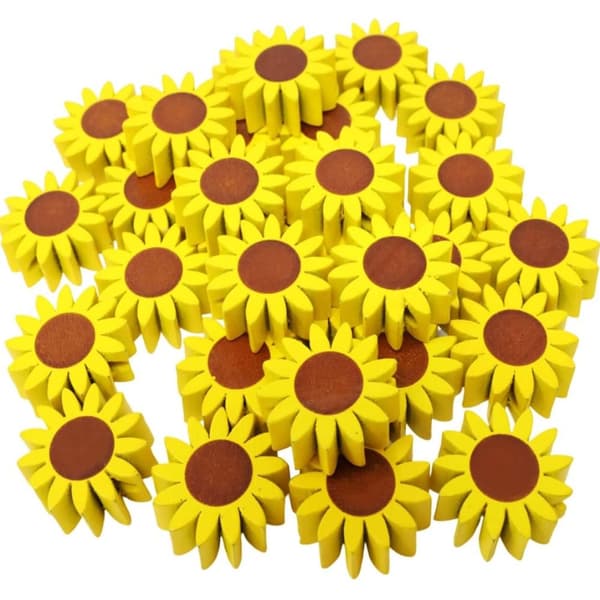 30 stk Gule Perler Solsikkeperler Treperler