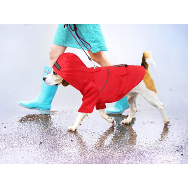 Lättvikts regnjacka för hund Regnponcho för hund, med reflex