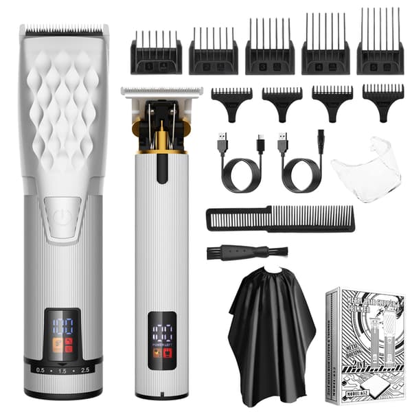 Professionell hårtrimmer set med hårklippare Svart