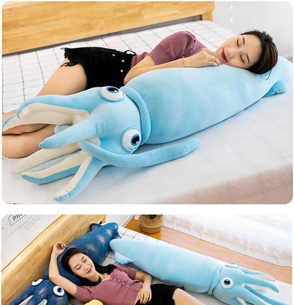 31,4" Squid Plush Giant Squid Gosedjur Plyschleksak (blå)