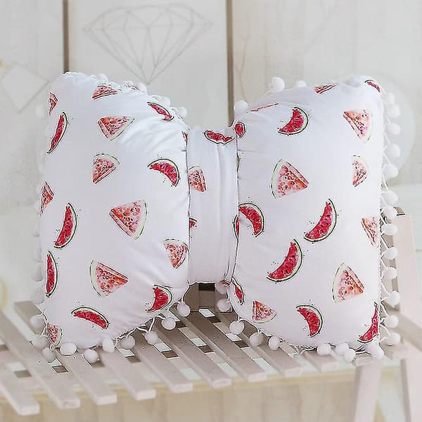 Printed bomullsrosett Kastkudde Girly Sovrumsdekoration Soffa Kudde Säng Jordgubbe Ananas Mönster Rosett Sovkudde