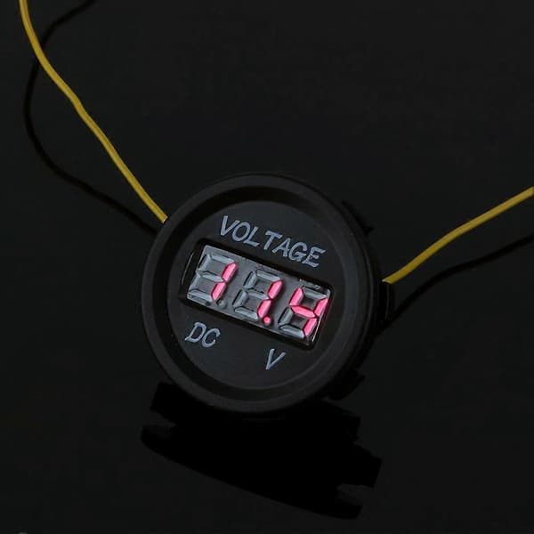 Universal 12 - 24V Vandtæt Digital Voltmeter Rød LED Til Bil Motorcykel