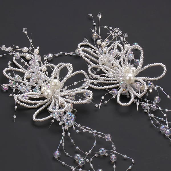 Handgjorda pärlor fransade hårnål Mode Elegant Pearl Bride håraccessoarer
