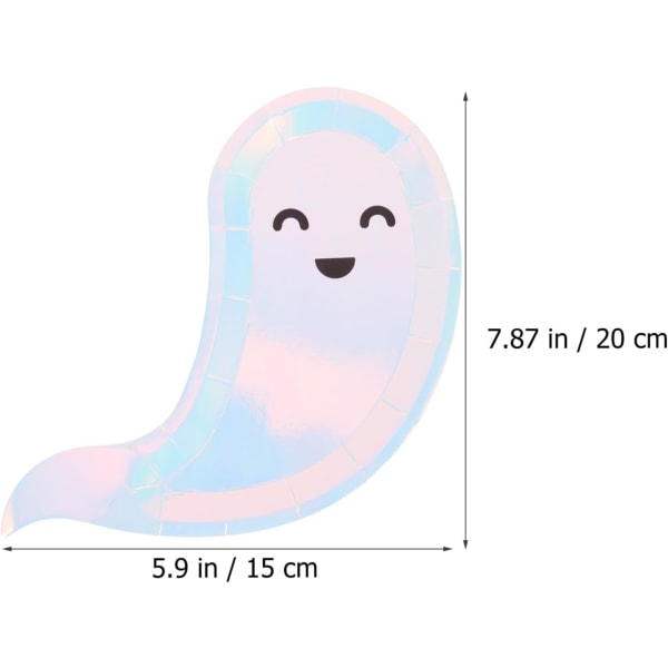 8 st Halloween Ghost Shape papperstallrikar tema dekor