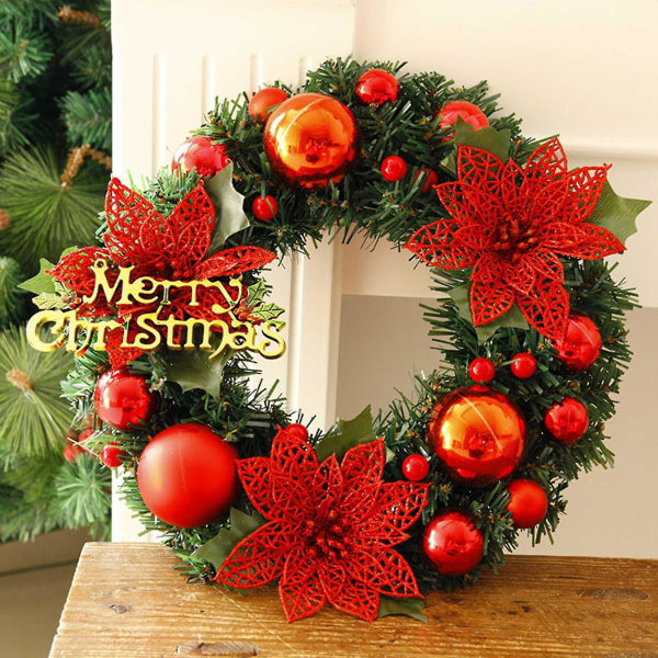 Ny julekrans 30cm Garland Juledekorasjon Elegant gull