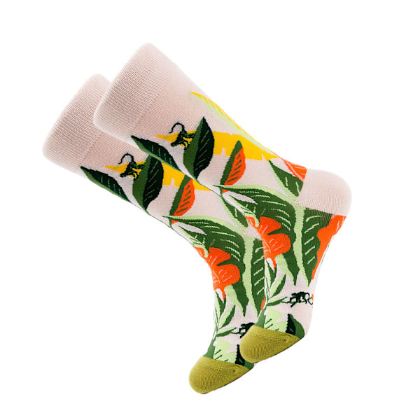1/2/3/5 Färgglada Blomma Och Växter Strumpor För Dam - Lämplig 4#One size fits all 1 Pc