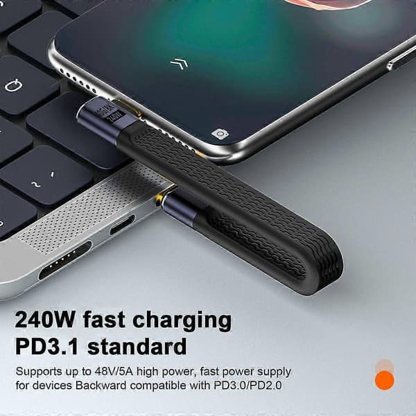 240W Datakabel Snabbladdning 40Gbps Höghastighetsöverföring Multifunktionell Typ-C till Typ-C Laddningskabel
