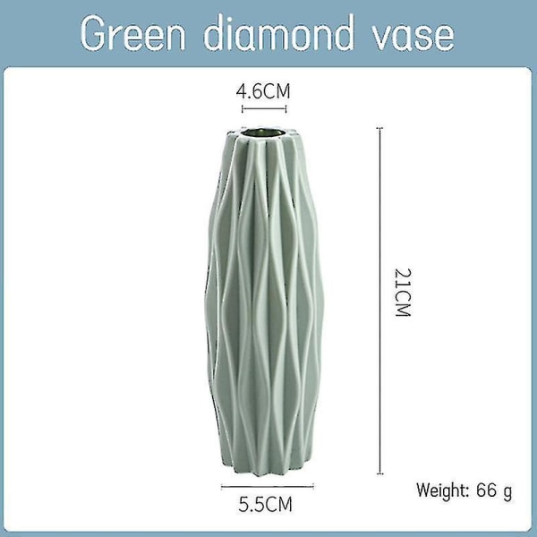 Plastvase Stueindretning Ornament Moderne Origami Plast V 3219 green