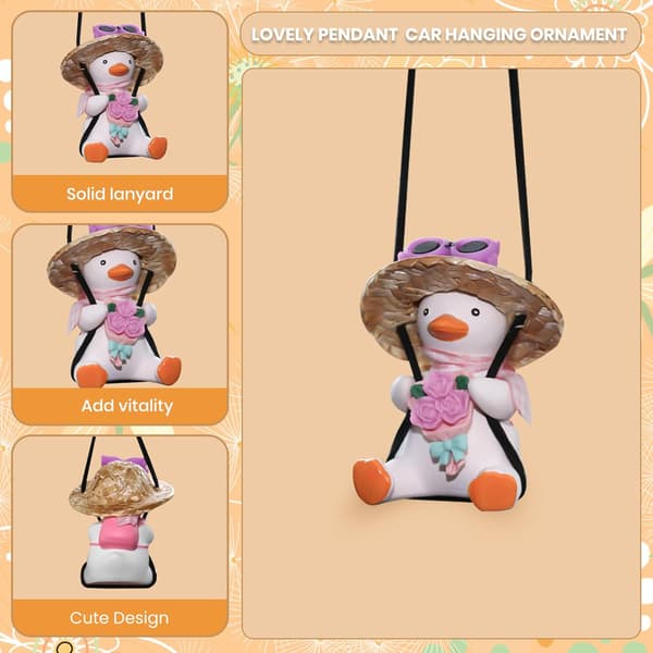 2 Pack Rocking Duck Car Charms Bilinredning Spegeltillbehör Dekorativa presenter