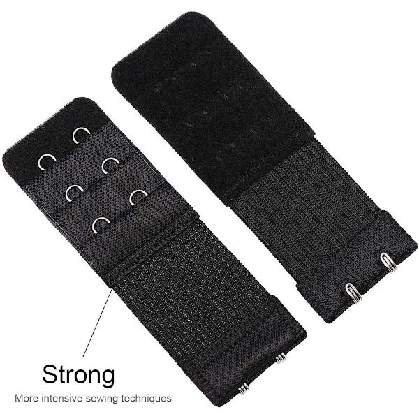 3-pack BH-förlängare - Svart, Vit, Beige - 2 krokar multicolor