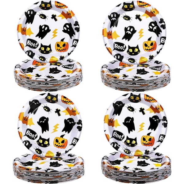 36 st Halloween Desserttallrikar Spooky Themed Set