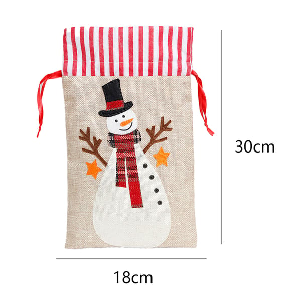 3-Pack Christmas Ren Santa Snowman Xmas Presentpåse med snowman
