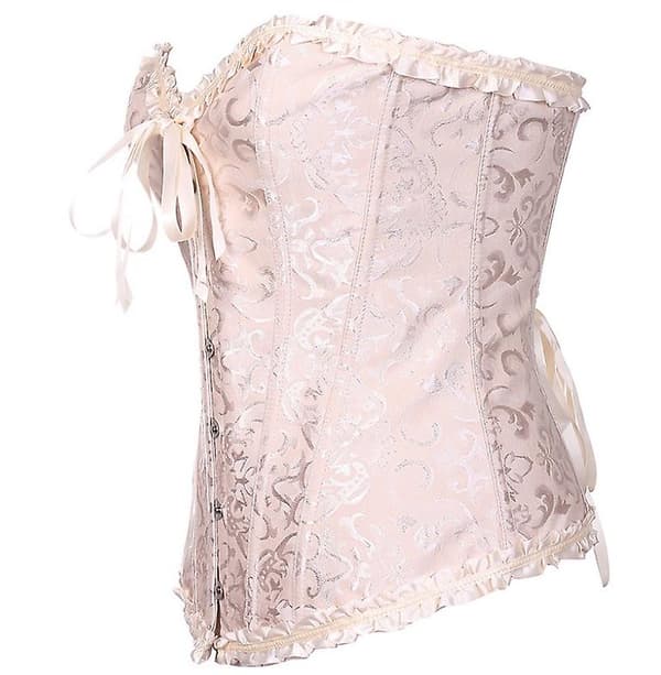 Jacquard vest shapewear, stropløs korset Light Yellow S