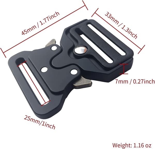 2-pack metallspänne taktiskt bälte Heavy-Duty – 1-tums snabbspänne för byte av spänne