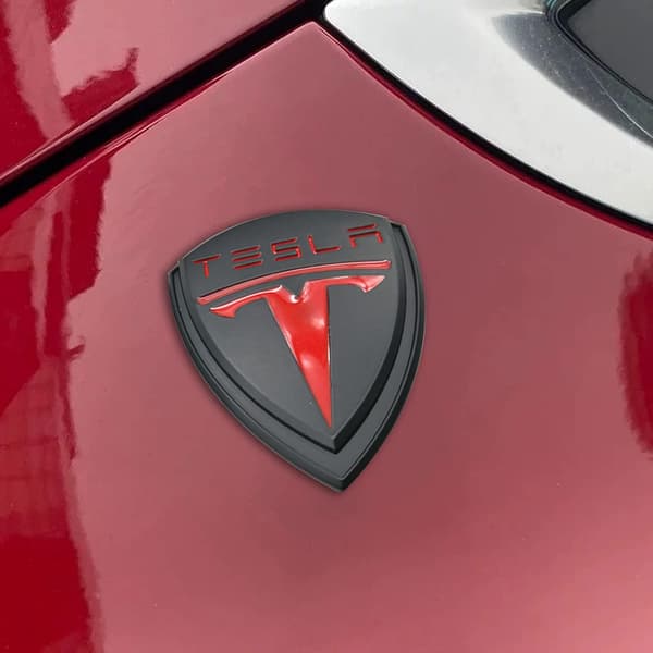 Biltilbehør og Tesla-skilt - 3D metallskilt / bilklistremerke / sett
