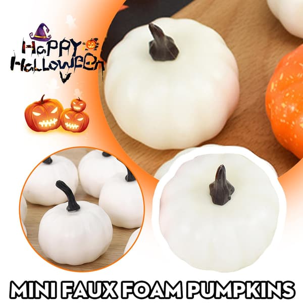 1/12 st Mini Artificiellt skum pumpa Simulering Prop Halloween P whiteA One-size 12pcs
