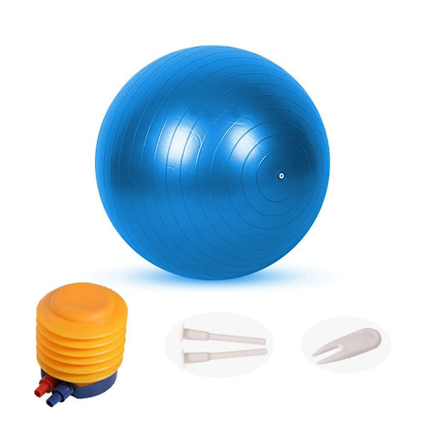 Extra tjock yogaboll träningsboll, för balans, stabilitet, graviditetssnabbpump medföljer 65cm blue