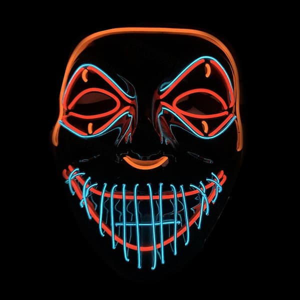 Halloween LED Purge Maske - Lysende Cosplay kostymetilbehør
