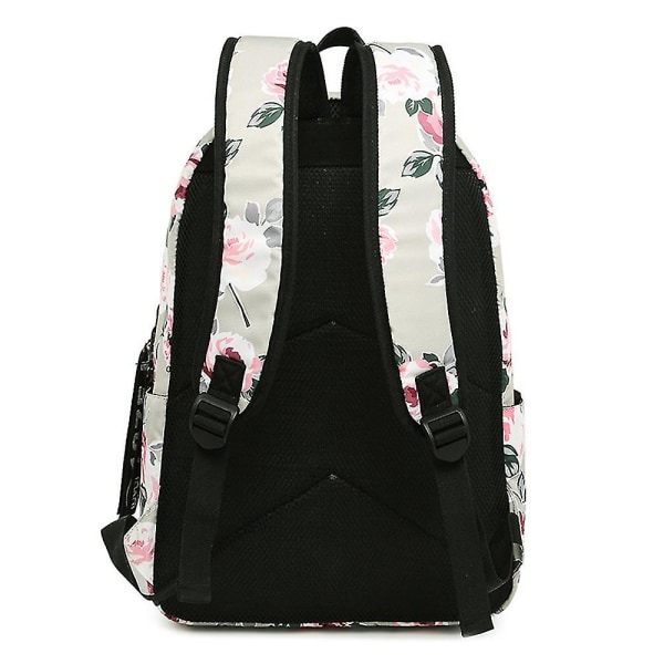 Blomstermønster skolesekk Light Gray