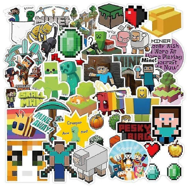 Minecrafted Design Stickers Blue Diamond Sword Lovely